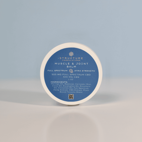 CBD muscle and joint relief balm container