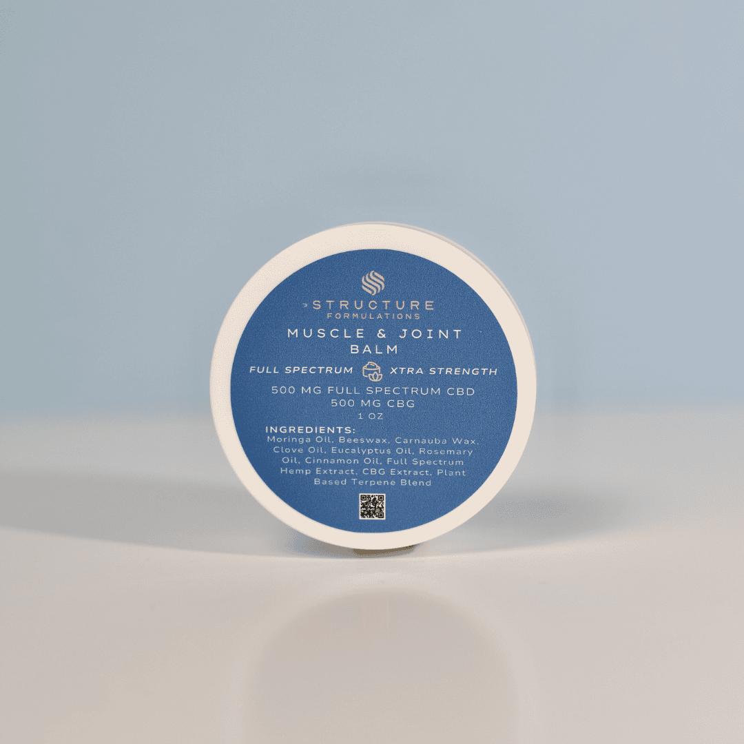 CBD muscle and joint relief balm container