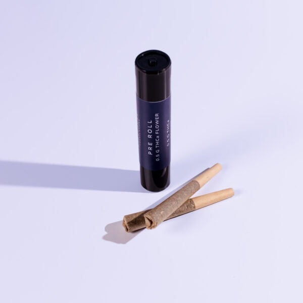 Pre rolled cone with flower for cannabis delivery and packaging, custom size and branding available.