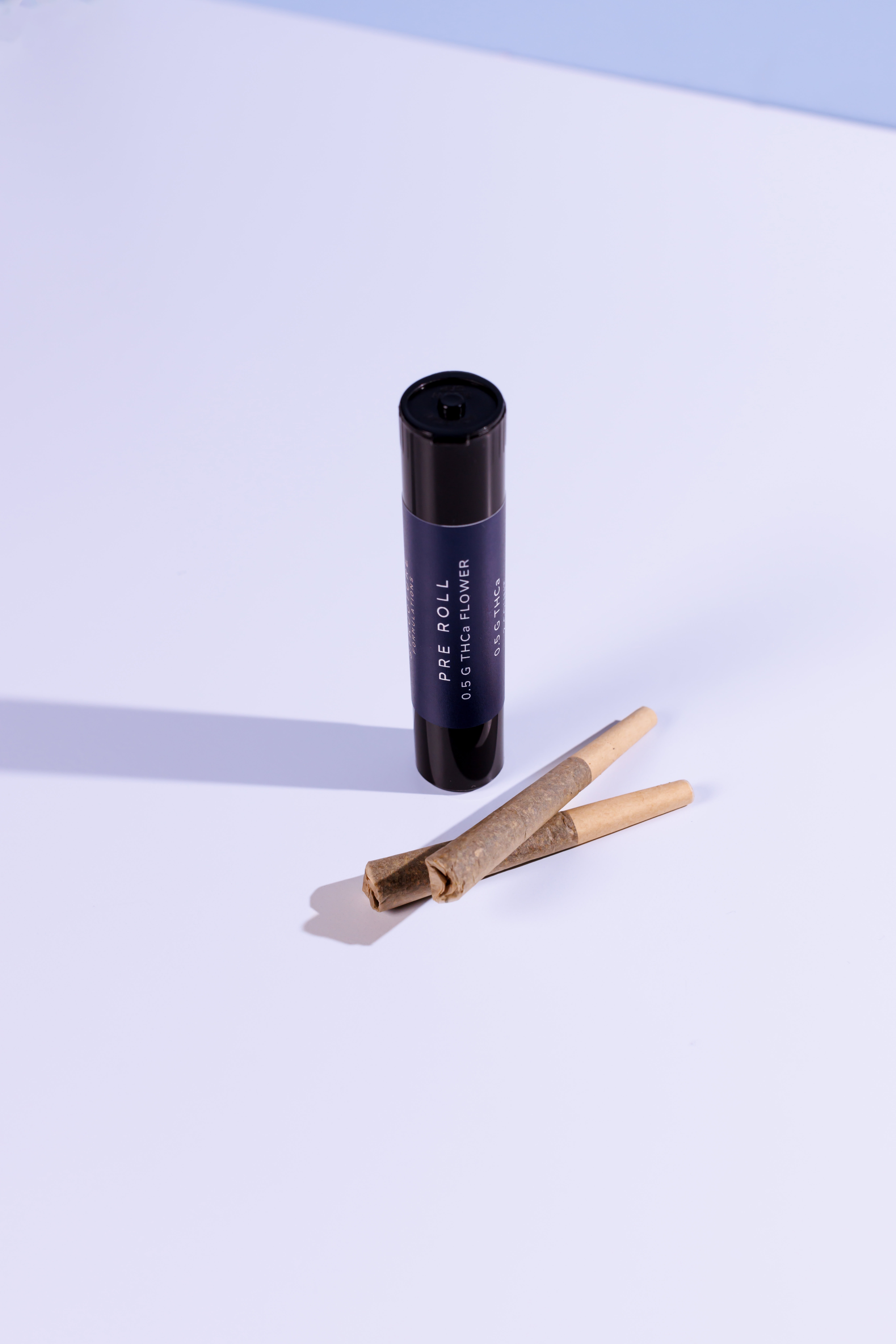 Pre rolled cone with flower for cannabis delivery and packaging, custom size and branding available.