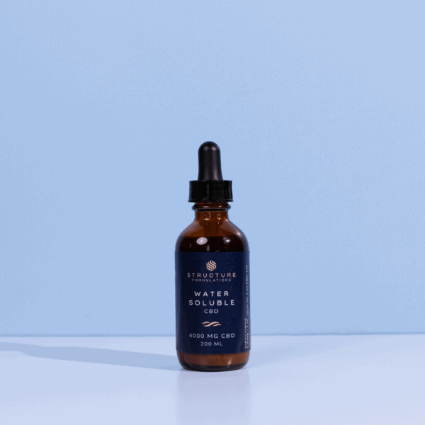 Brown CBD tincture bottle with dropper